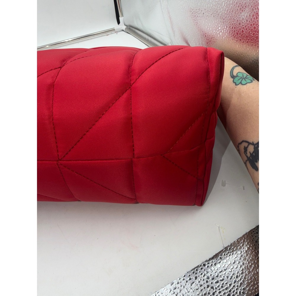 Karl Lagerfeld Paris Crimson Red Quilted Nylon Hobo Bag LH4CE6DS - Picture 11 of 16